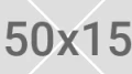 Grauer Platzhalter mit den Maßen 50x15 und einem weißen 'X' in der Mitte.